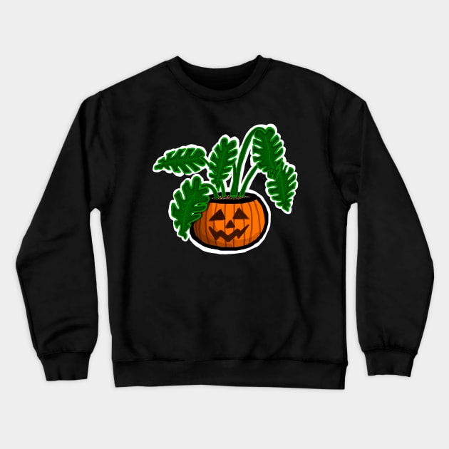 Monstera Mash Pumpkin Crewneck Sweatshirt by Dialon25